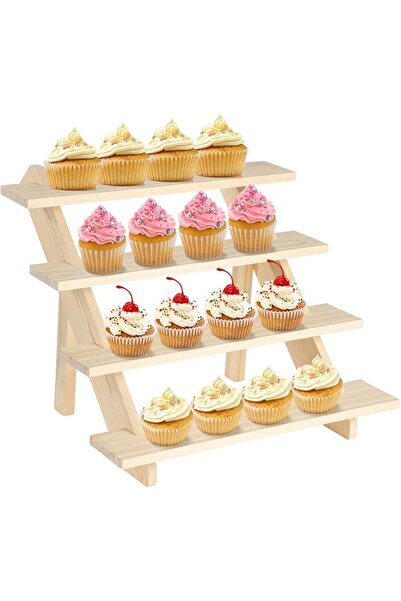 Generic 4 Tier Wooden Cupcake Stand, Perfume Cologne Organizer Stand, Detacha...