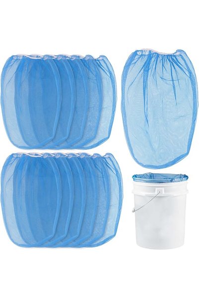 KASTWAVE Master Elite 5 Gallon Paint Strainer Bags, 12 Pack Fine Blue Nylon M...