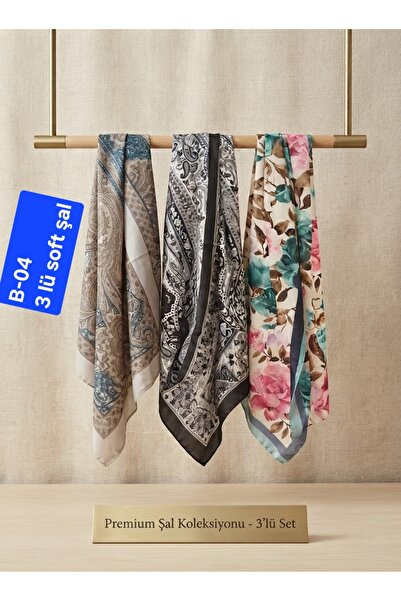 HAR-UM Ticaret ETNİK SOFT ŞAL 3 LÜ