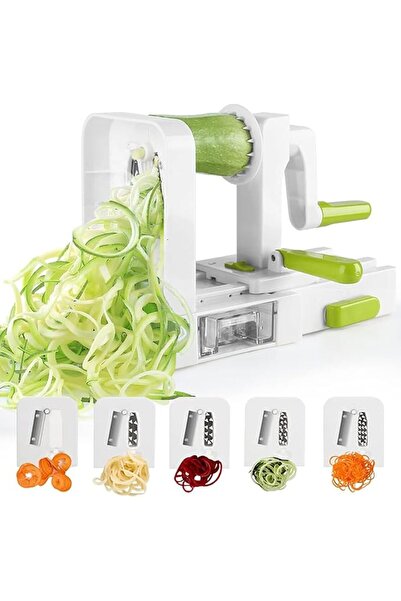 Tazweeq 5-Blade Vegetable Spiralizer, Foldable Veggie Noodle Maker Slicer