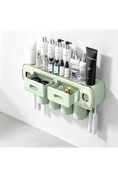 GENERAL Wall Mounted Toothbrush Holder with Automatic Toothpaste Dispenser, M...