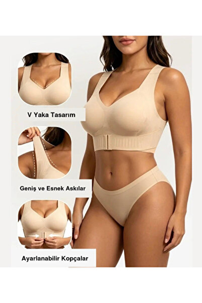 EZRA Seamless Upright Posture Support Bustier Bra - Gathering and Comforting ...