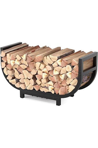 LENND 30-inch Firewood Rack Outdoor Indoor with Log Carrier Bag, Stable Log H...