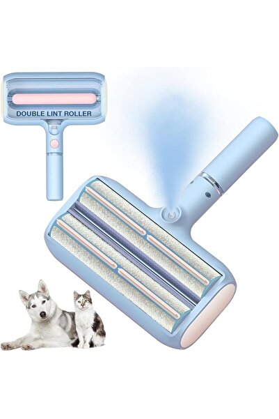 TERRIFI Double Roller Pet Hair Remover with Built-In Spray Function for Furni...