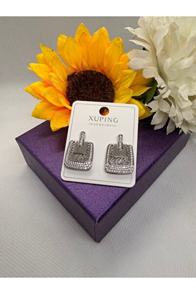 XUPING JEWELRY Zircon Stone Silver Color Bag Model Steel Earrings