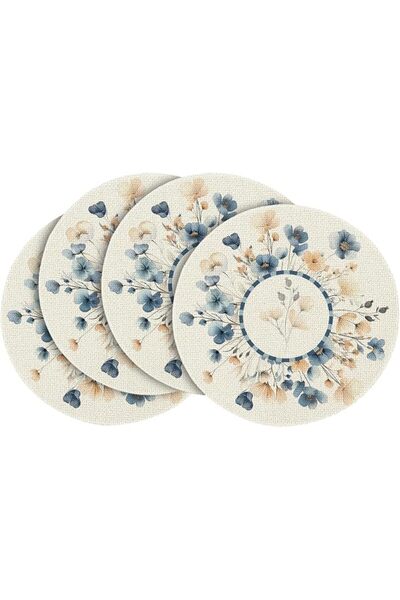 TERRIFI 4 Pcs Round Placemats for Dining Table Decoration, Floral Bloom Patte...