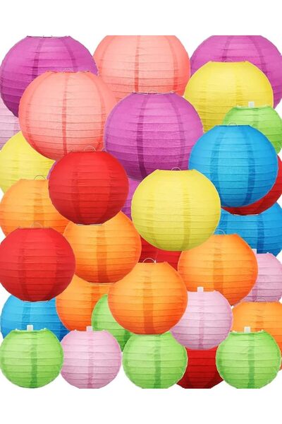 Wanna Party 10 قطع من الفوانيس الورقية متعددة الألوان لتزيين المنزل، فانوس صي...