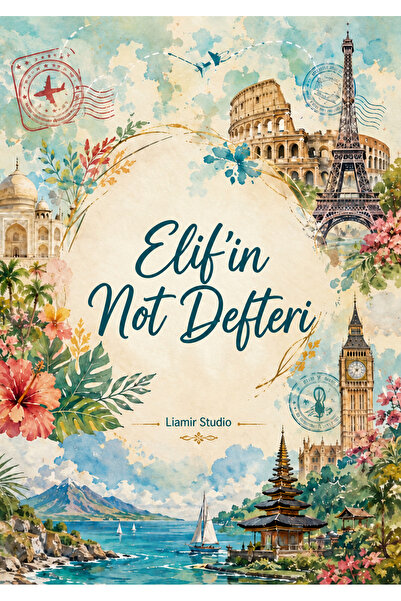 Liamir Studio İsme Özel Kişisel Defter / Kişiselleştirilebilir / A5 Kareli No...