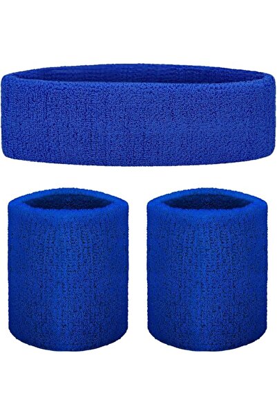 KOWVOWZ Sweatband Set Sports Headband Wristband Set, Terry Cloth Athletic Swe...