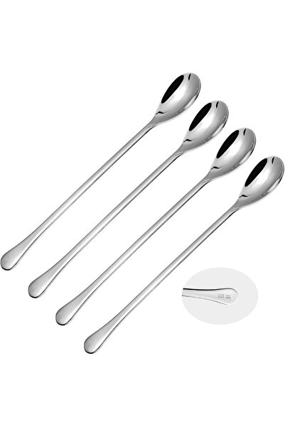 SYOSI 4 Pieces Iced Tea Spoons 8 Inch, 304 Stainless Steel Long Handle Coffee...