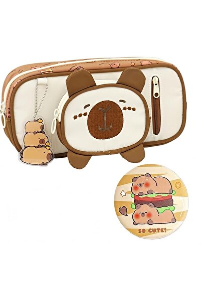 KASTWAVE Cute Capybara Stationery Pencil Case Organizer Pouch with Detachable...