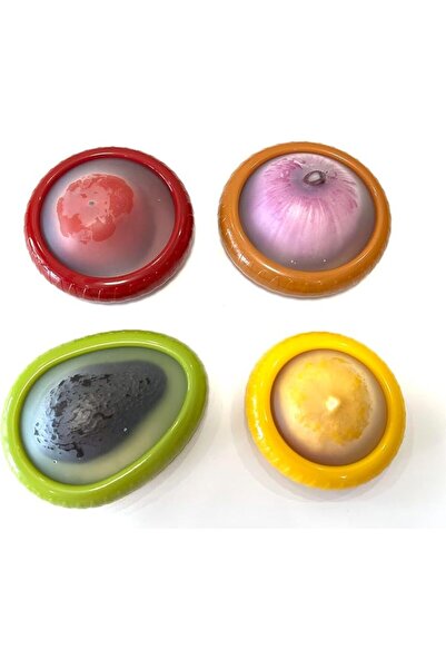 Bukela 4pcs Silicone Fruit Storage Containers Sealed Fruit and Vegetable Stor...