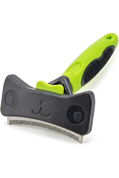 TinyVan TINY SPARK Dog&Cat Brush For Shedding Curved Blade Self Cleaning Desh...