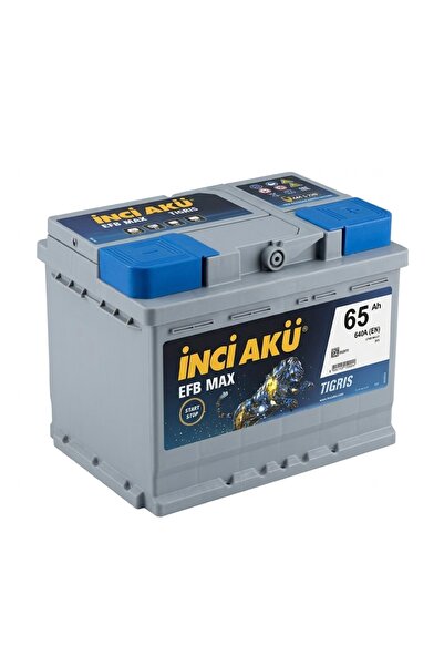 İNCİ AKÜ 12V 65 Ah Efb Max Tigris 640 A(EN) Start Stop Akü