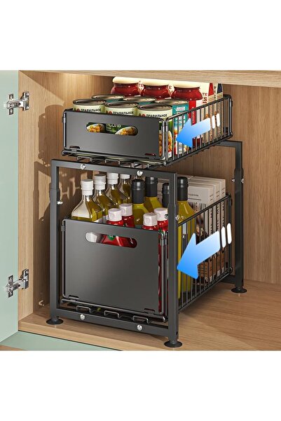LBMT Under Sink Organizer, 2-Tier Multi-Use Kitchen and Bathroom Organizers a...
