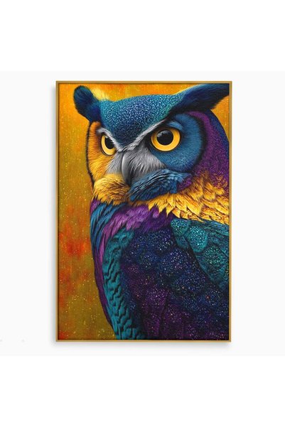 Luxcanva Tablou Canvas Aripa Noptii 100x150 cm cu Rama Auriu Aripa Noptii Buf...