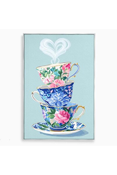 Luxcanva Tablou Canvas Pasiune pentru Ceai 70x100 cm cu Rama Argintiu Pasiune...
