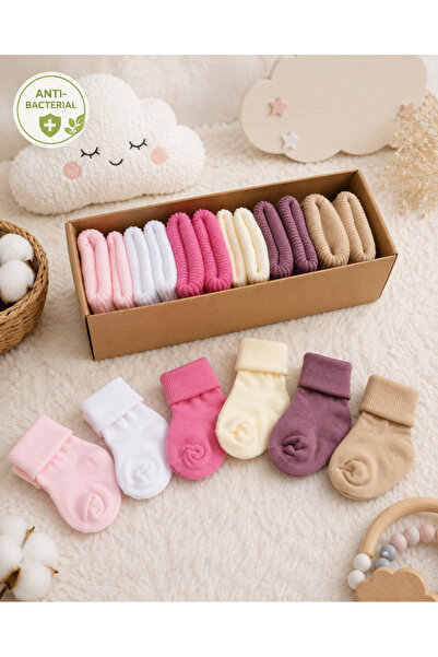 Bulut Anne ve Çocuk 6 Pack Baby Socks Newborn Colorful Solid Color