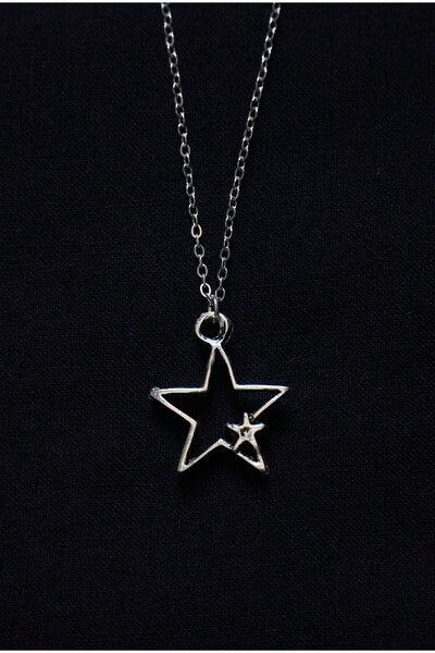 NO BRAND Yıldızlı y2k stargirl rockstar asimetrik cyber pinterest kolye