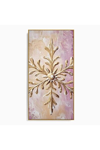 Luxcanva Tablou Canvas Simbolul Iernii 50x100 cm cu Rama Auriu Simbolul Ierni...