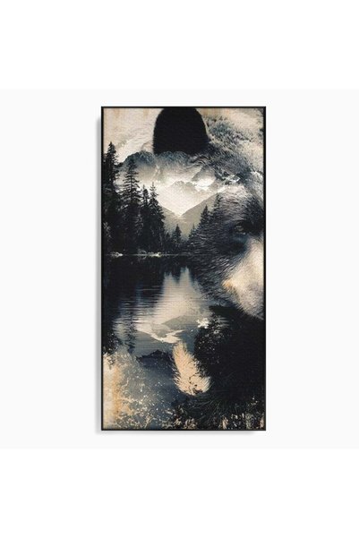 Luxcanva Tablou Canvas Strajerul Padurii 50x100 cm cu Rama Negru Strajerul Pa...