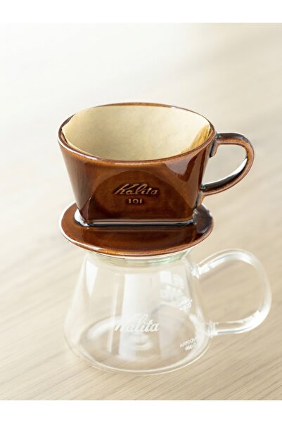 ARDSU Kalita Ceramic Coffee Brewing Apparatus 101 Brown Pour-Over Coffee Filter