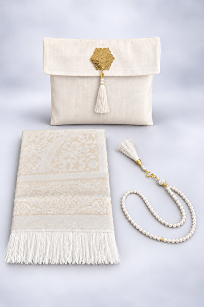 Hig Store 3 Piece Prayer Rug Set Dowry Gift Bridal Groom Package Umrah Kaaba ...
