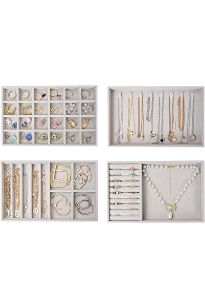 GENERAL Set of 4 Stackable Jewelry Display Trays by Pro Case, Jewelry Organiz...