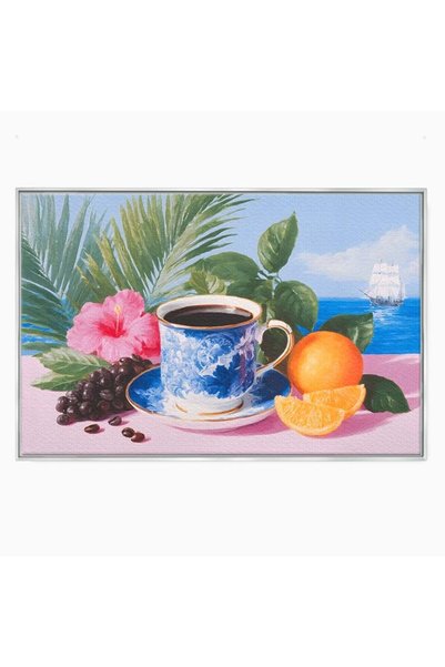 Luxcanva Tablou Canvas Arome la Rasarit 60x40 cm cu Rama Argintiu Arome la Ra...