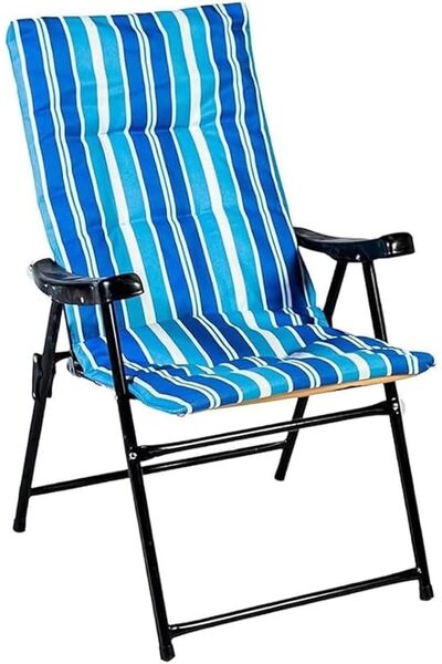 BUNCA ÇEREZ Folding Camping and Trips Chair, Metal, Fabric, Striped, 92 x 63 ...