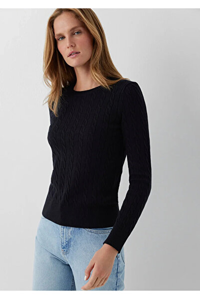Mavi M1710910 Twirl Patterned Sweater Women's Sweatshirt Black