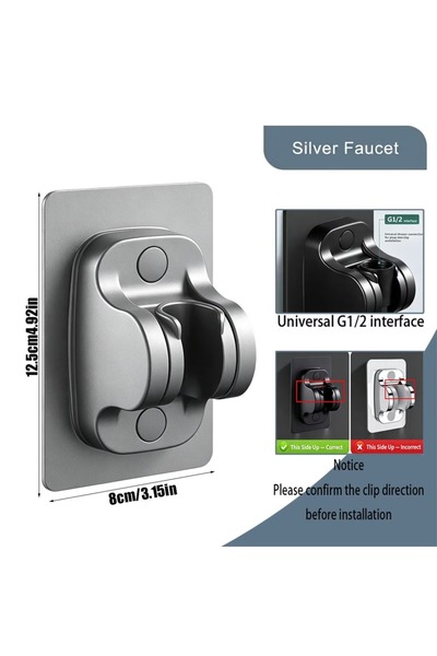 Generic Brand Self Adhesive Shower Head Holder-Adjustable Handheld Shower Holder NO Drilling Wall Mount Waterproof