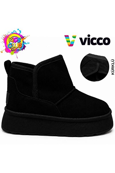 Vicco حذاء بونا كيرل هوج للأطفال لتقويم العظام باللون الأسود