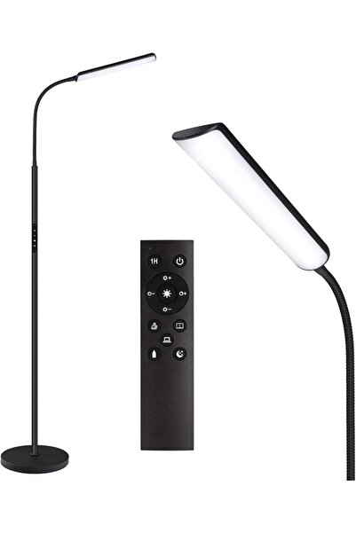 Yelajoy Metal Floor Lamp LED Reading Light Remote Control Black