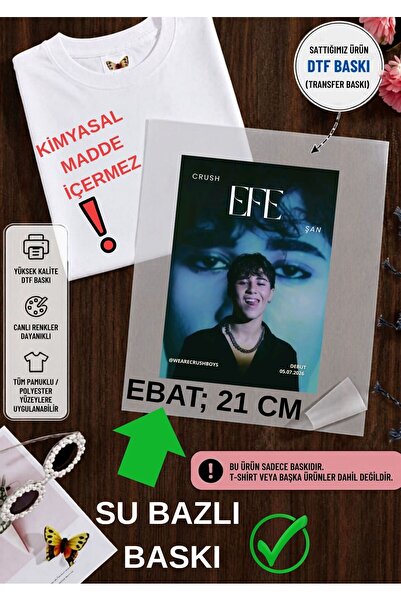 RYO FASHİON Crush Baskı DTF Ütüyle Uygulanabilir T-shirt Tişört Sweatshirt Ho...