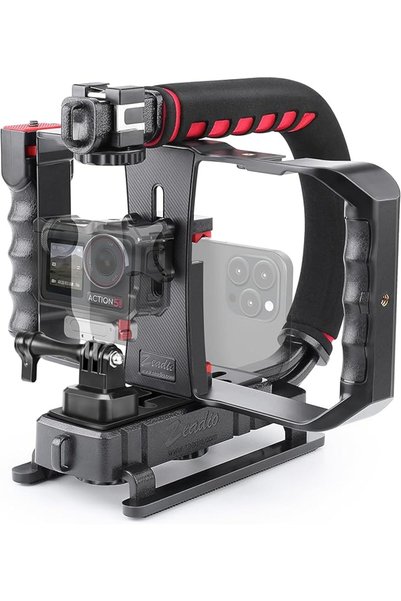 Zeadio Video Action Handheld Stabilizer with Smartphone Video Rig for All Cam...