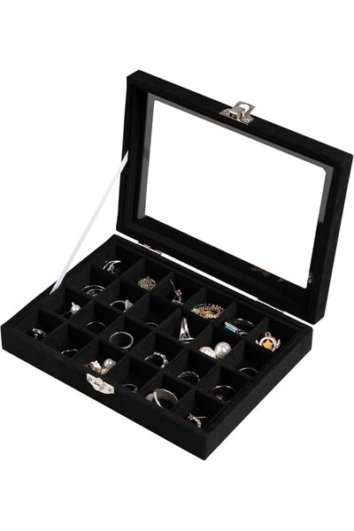 Frebeauty Free Beauty 24-Grid Jewelry Box, Velvet Earring Organizer, Small Je...