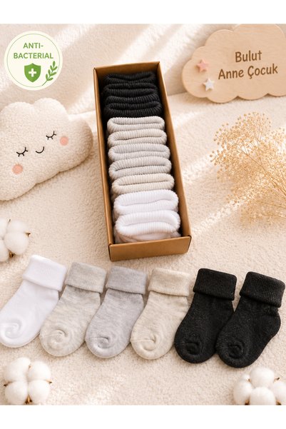 Bulut Anne ve Çocuk 6 Pack Baby Socks Newborn Colorful Solid Color