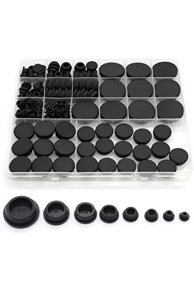 ALMEKAQUZ 125Pcs Black Rubber Plugs for Round Holes, 8 Sizes for Car Wiring, ...