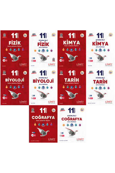 Limit Yayınları Limit 2027 11. Sınıf Fizik + Kimya + Biyoloji + Tarih + Coğra...