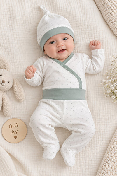 altıntop bebe 100% Cotton Baby Newborn 3-Piece Hospital Discharge Set White w...