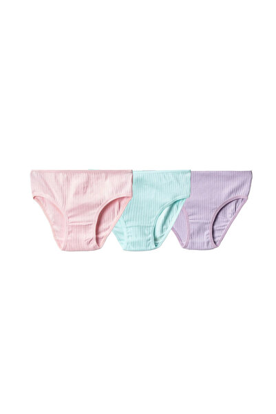 The Cloudish Shop Girls' Panties 3-Piece Set (100% Cotton) Pastel Pink Lilac ...