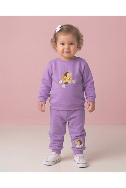 Egelite Baby Girl Winter 3 Thread Threaded Daisy and Horse Embroidered 6-9-12...