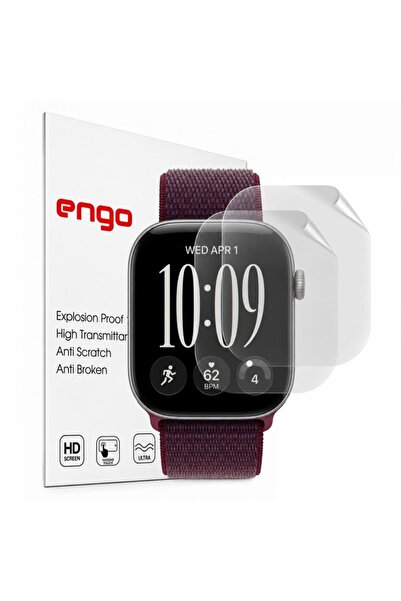 Engo Apple Watch Series 12 46mm İle Uyumlu Ekran Koruyucu A3587 TPU Şeffaf Çi...