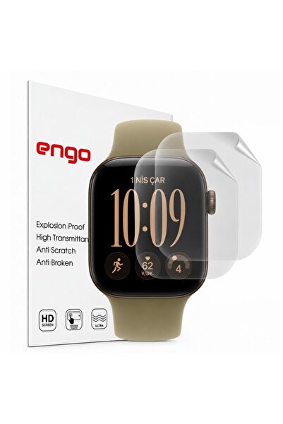 Engo Apple Watch Series 12 42mm İle Uyumlu Ekran Koruyucu TPU A3582 Şeffaf 2 ...