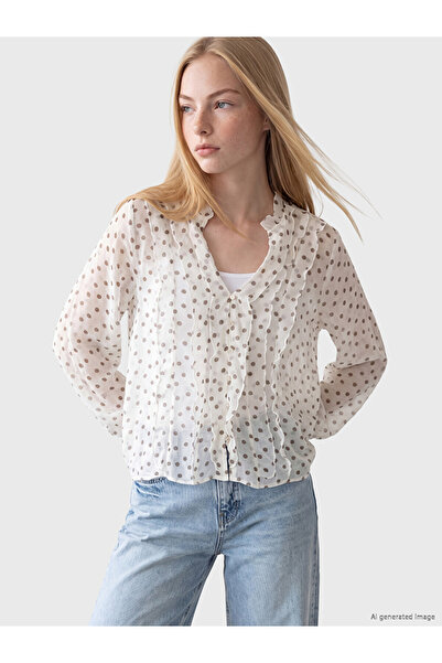 LC Waikiki I Polka Dot Chiffon Women's Shirt from Freezen Store