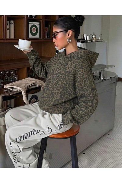 DREICH STREETWEAR ART هودي مخطط كبير الحجم مطبوع رقميًا