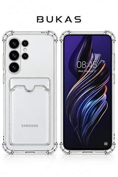 Samsung Galaxy S26 Ultra Uyumlu Şeffaf Kartlıklı Kamera Korumalı Airbag Darbe Önleyici Silikon Kılıf