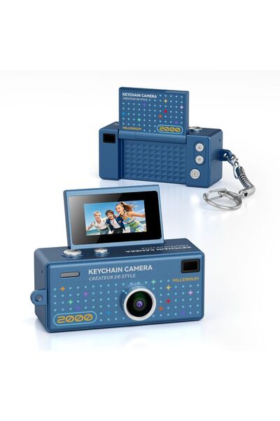 Ausek Mini camera digitala breloc G6 Flip Millennium, 1080P, retro, ecran fli...