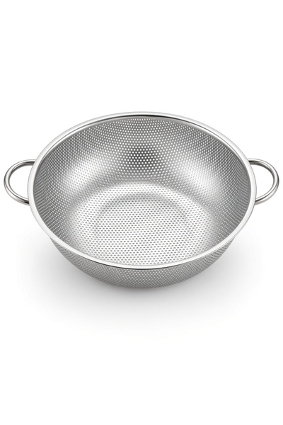 ÇEMİ 22 cm Stainless Steel Rice Pasta and Vegetable Washing Strainer with Dou...